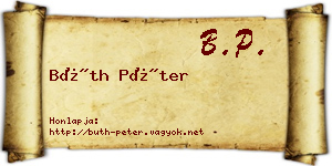 Búth Péter névjegykártya